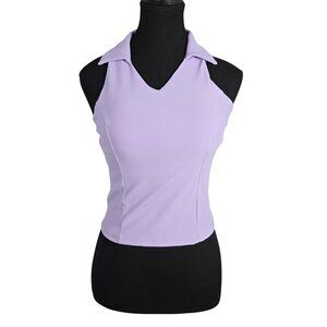 NWOT | Purple | Ribbed Collared V-Neck Tank Top | Medium